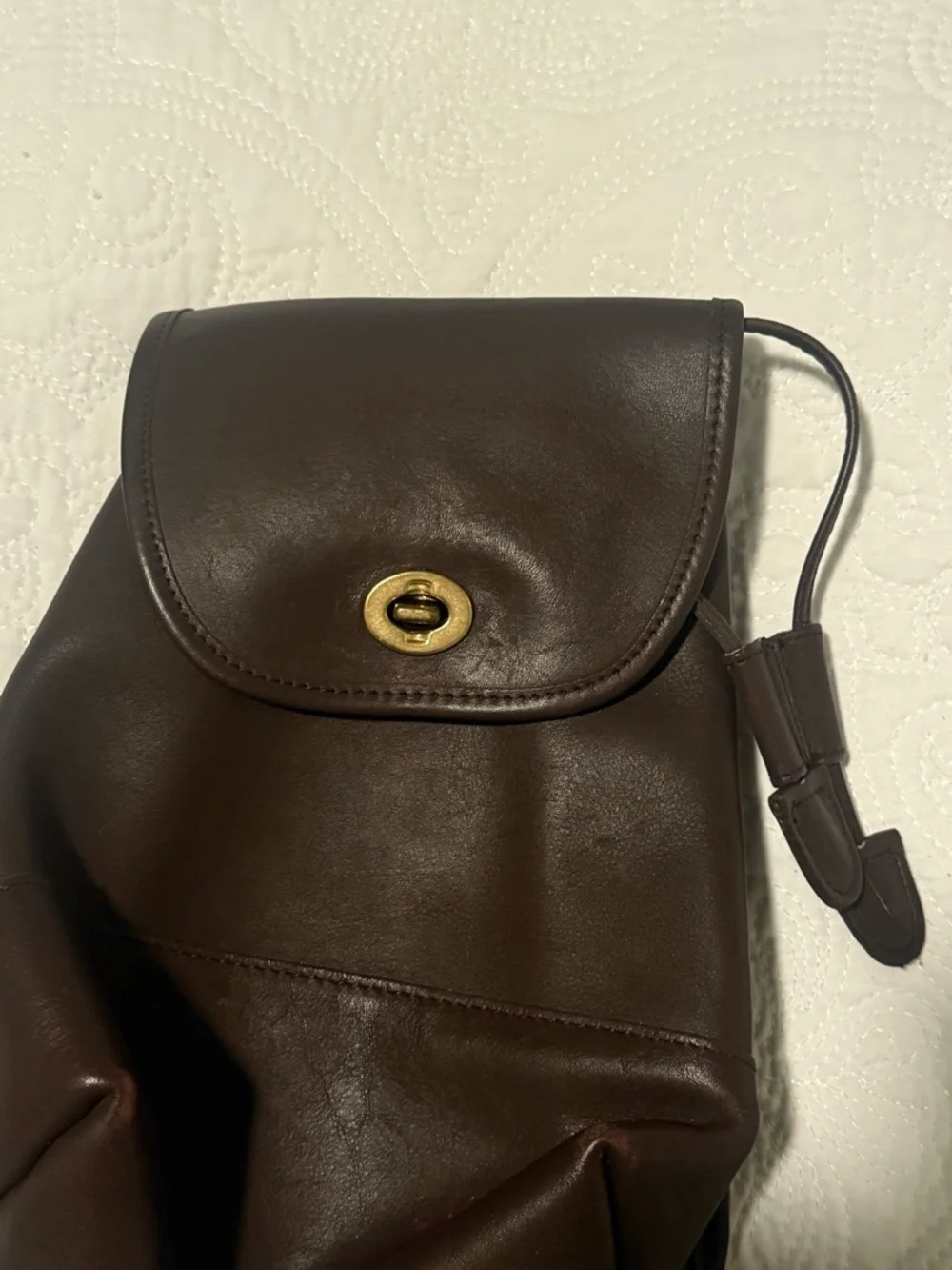 Coach Vintage Dark Brown‎ Leather Backpack 9960